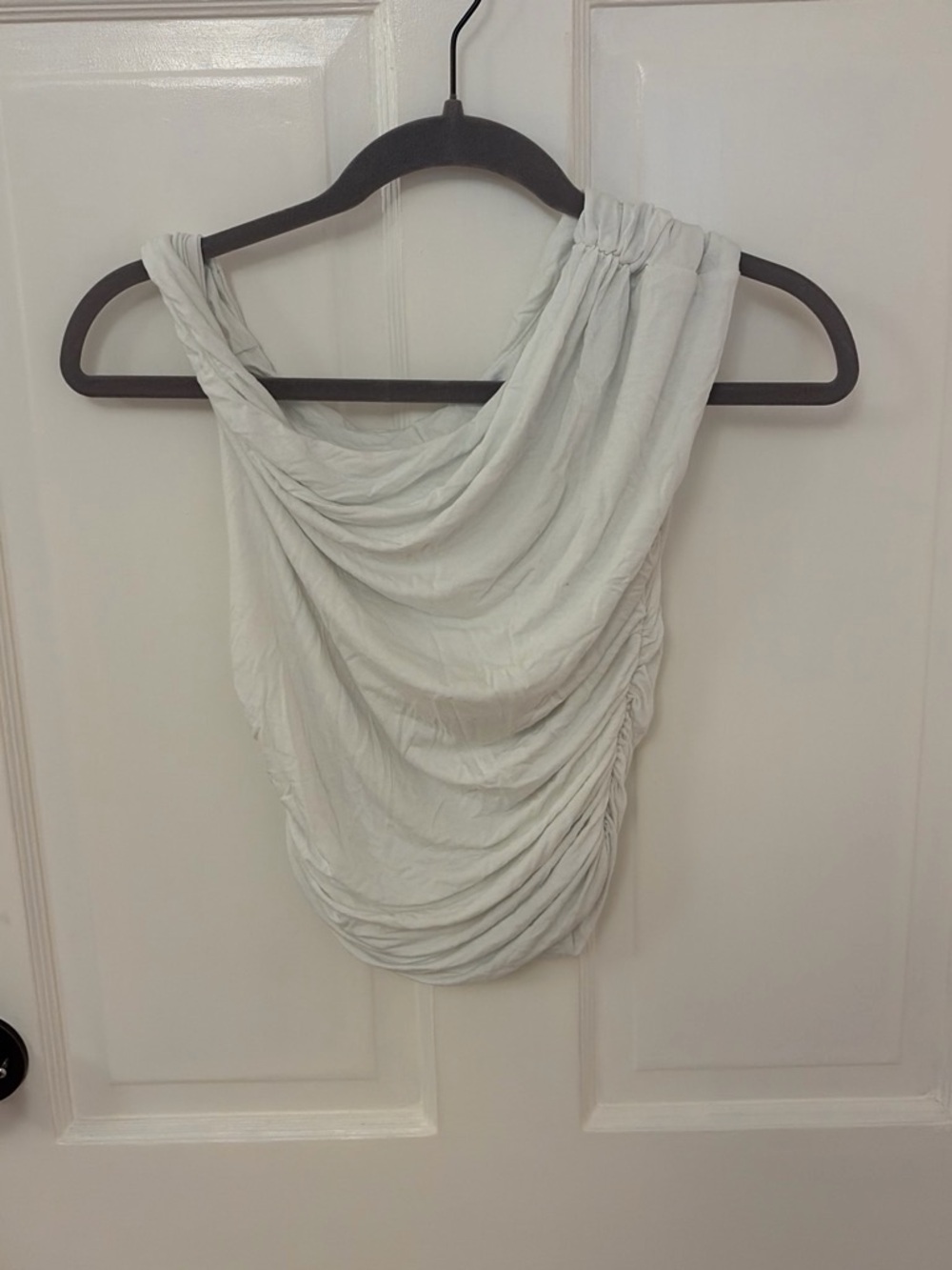 Altar'd State Light Sage Draped One-Shoulder Top